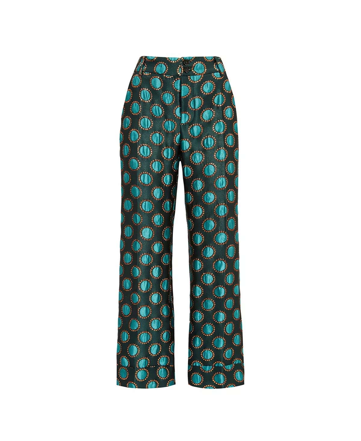 Hendrix Pants Jacquard Winter Sun Emerald - 3