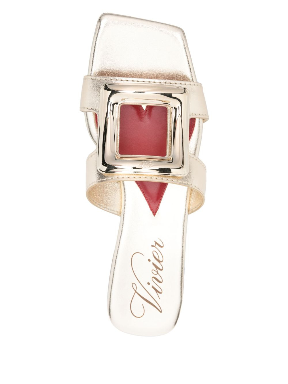 Roger Vivier Women Metal Buckle Leather Flat Sandals - 2