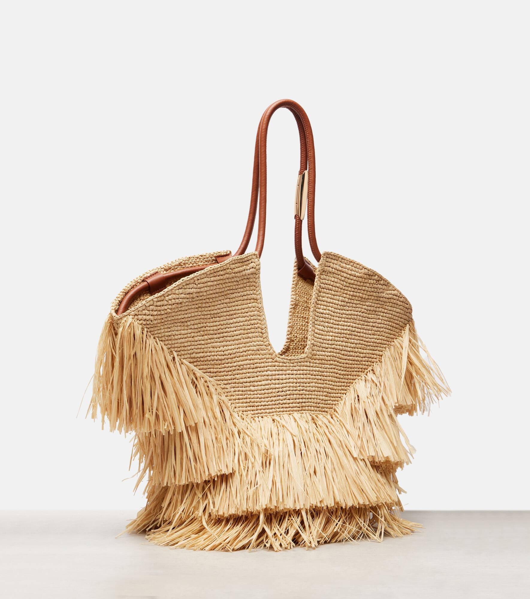 Goldentime Medium raffia tote bag - 4