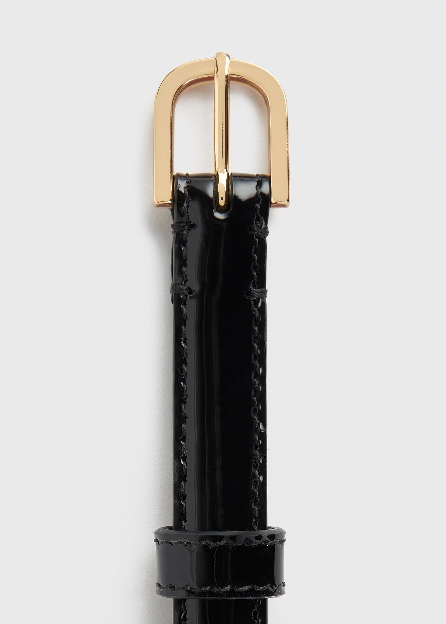 Thin patent-leather trouser belt black - 6
