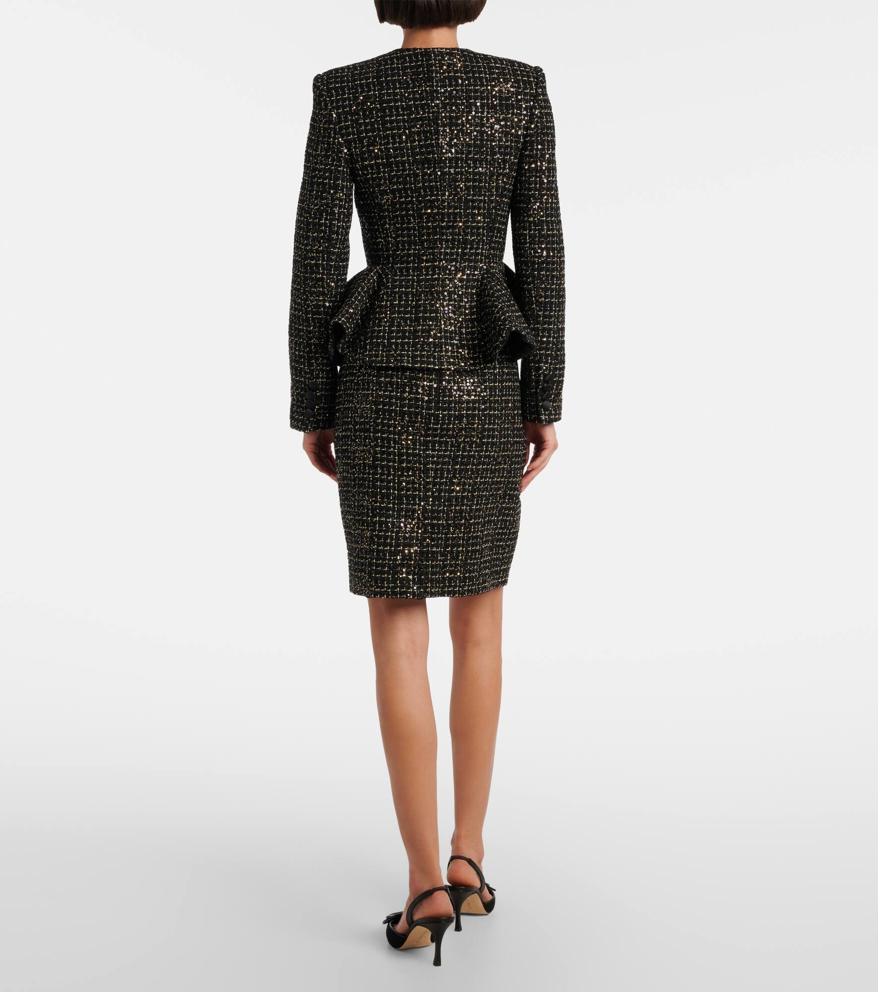 Tomomi sequined peplum tweed jacket - 3