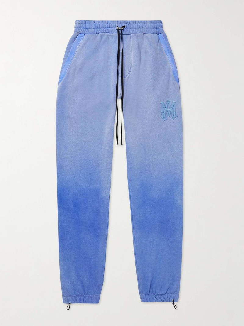 Slim-Fit Tapered Logo-Embroidered Cotton-Jersey Sweatpants - 1