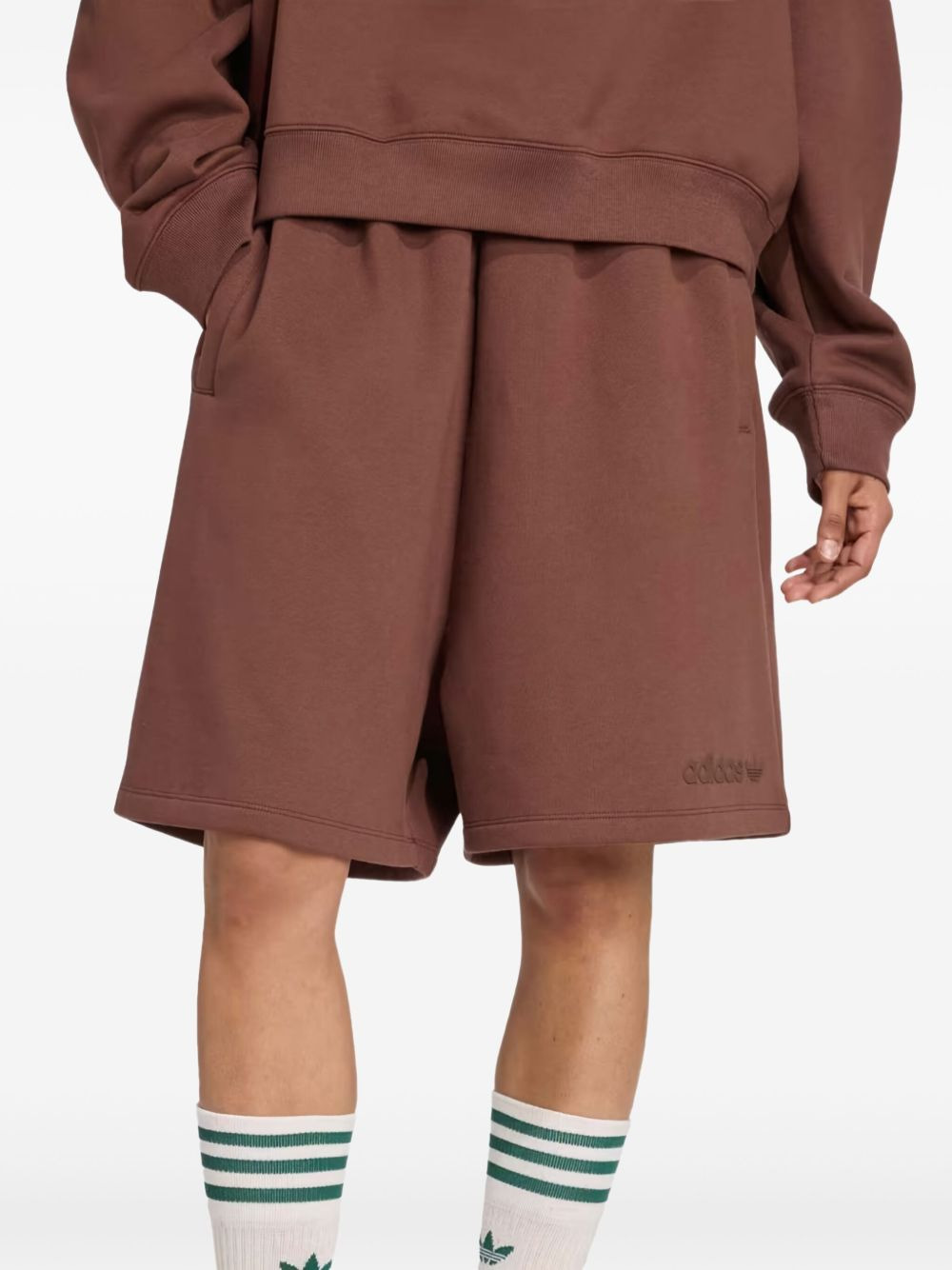 Essentials logo-print fleece shorts - 3