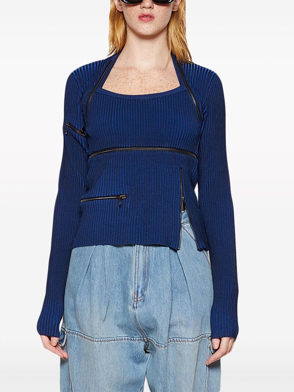 Revaler detachable-sleeve top - 3