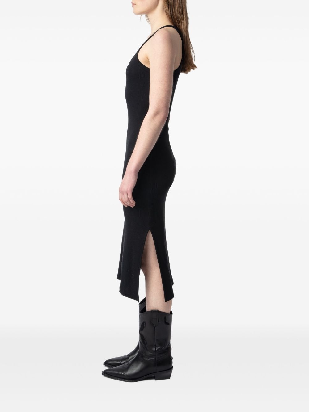 fine-ribbed midi dress - 3