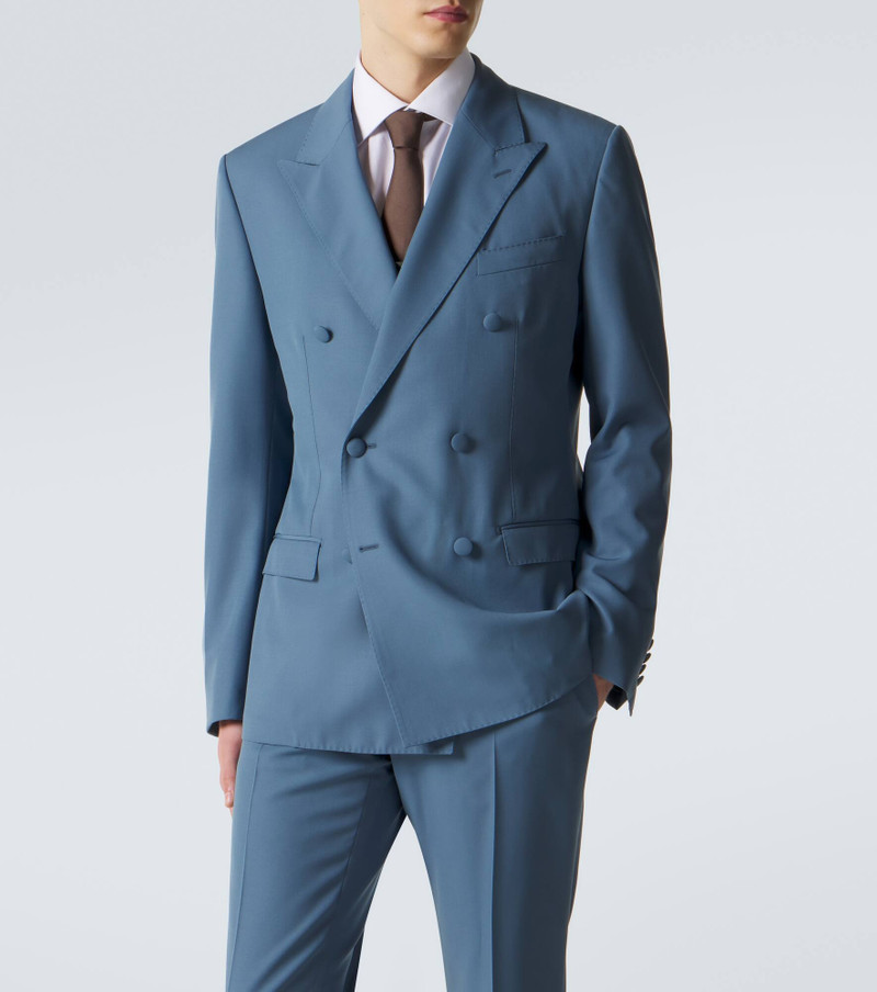 Dolce & Gabbana Double-breasted wool poplin suit jacket outlook