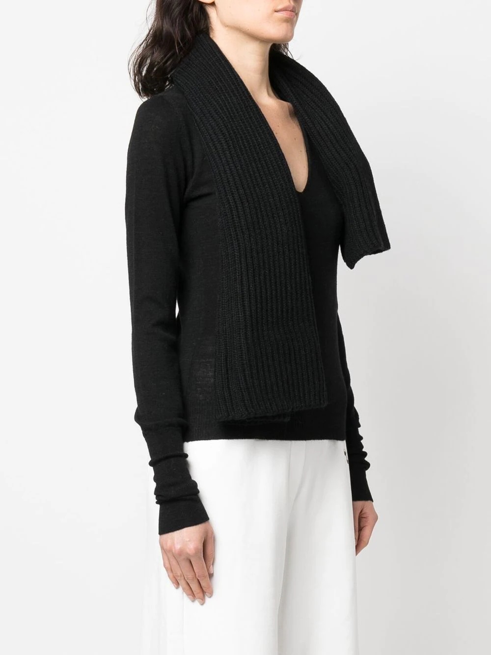 scarf-collar detail jumper - 3