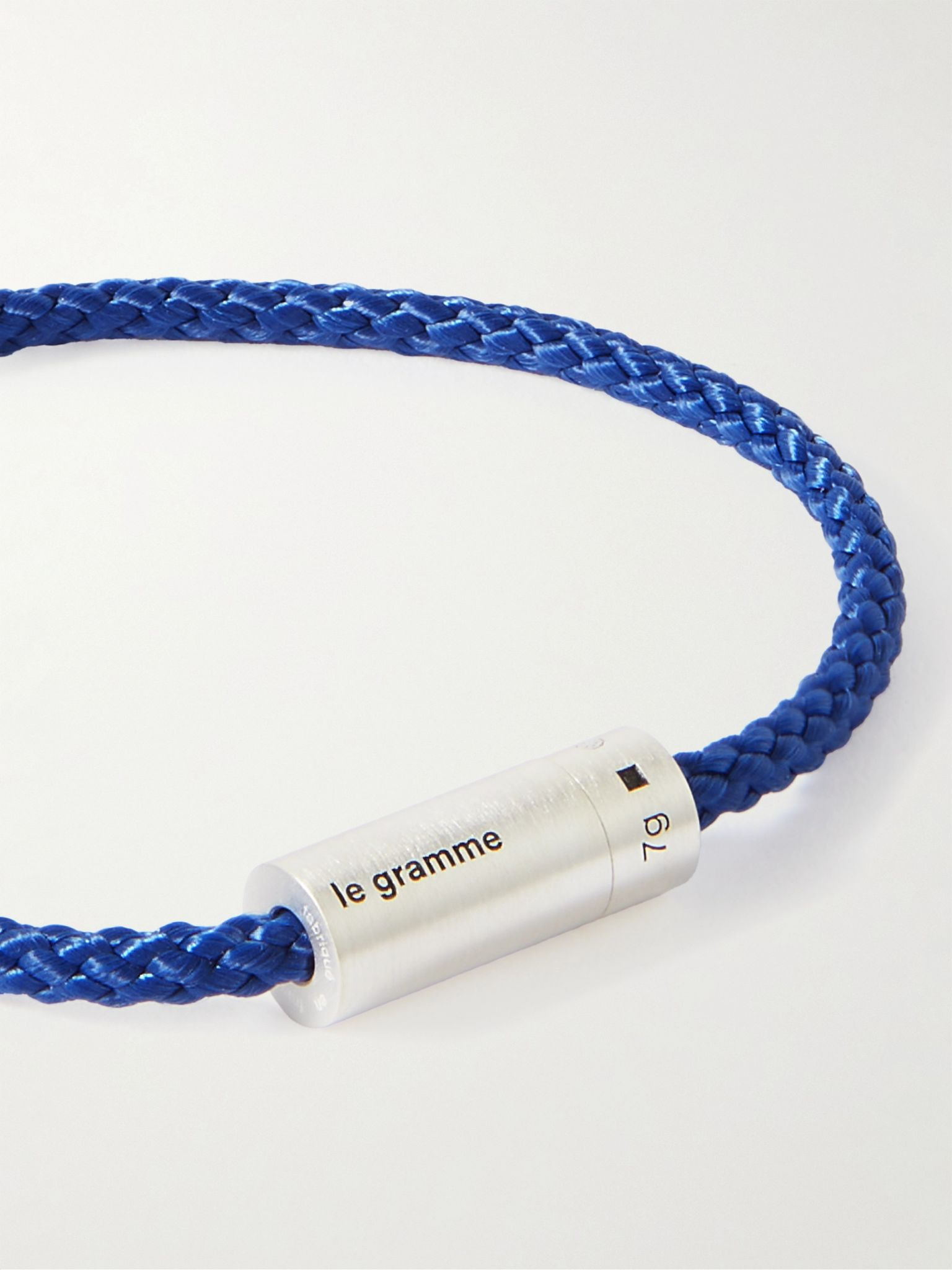 7g Braided Cord and Sterling Silver Bracelet Navy - 4