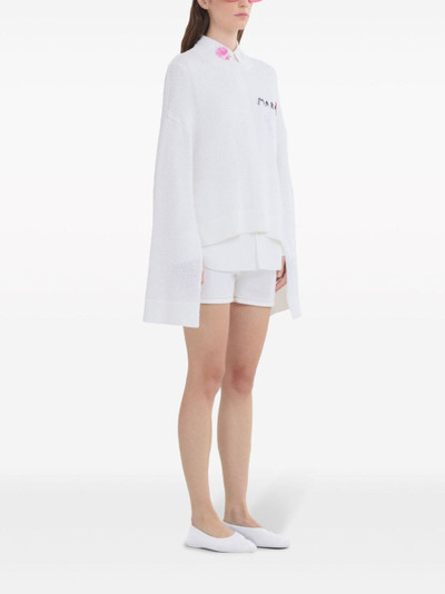 Marni floral-appliquÃ© cotton shirt outlook