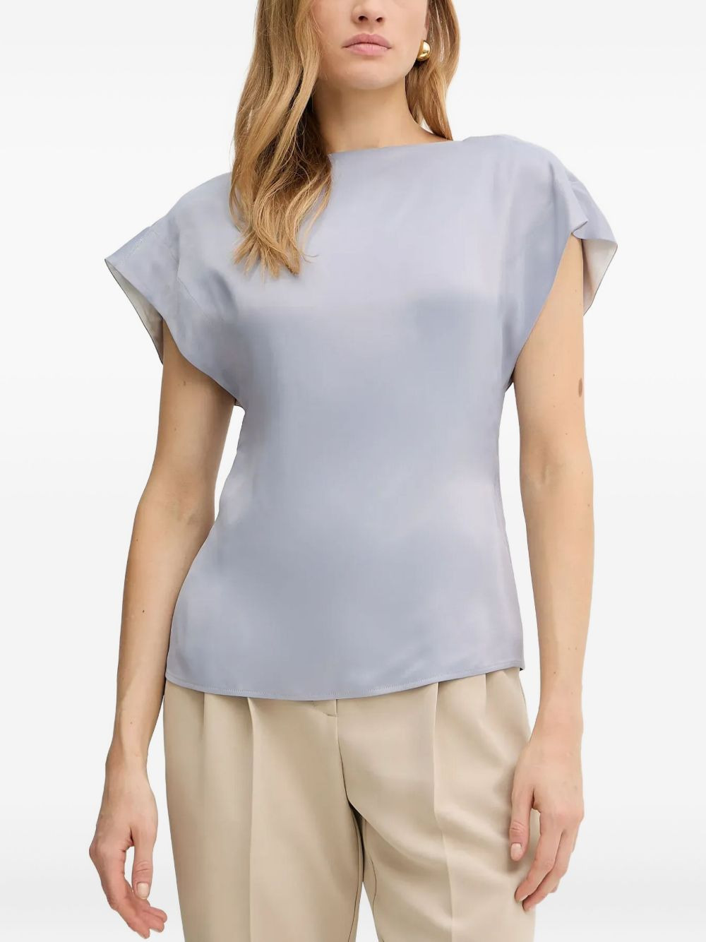 short-sleeve zipped blouse - 1