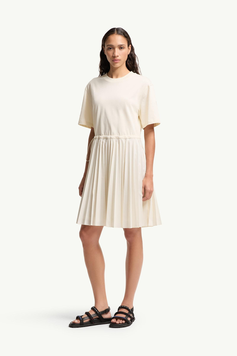 Moncler Pleated Cotton Midi Dress outlook