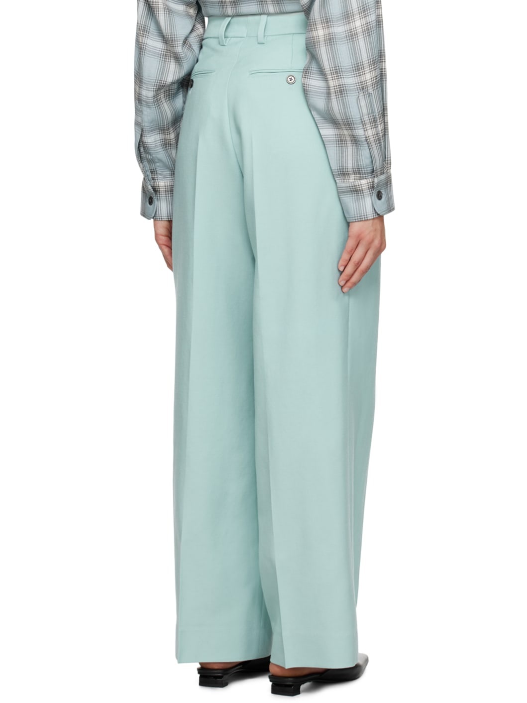 Blue Pleated Trousers - 3