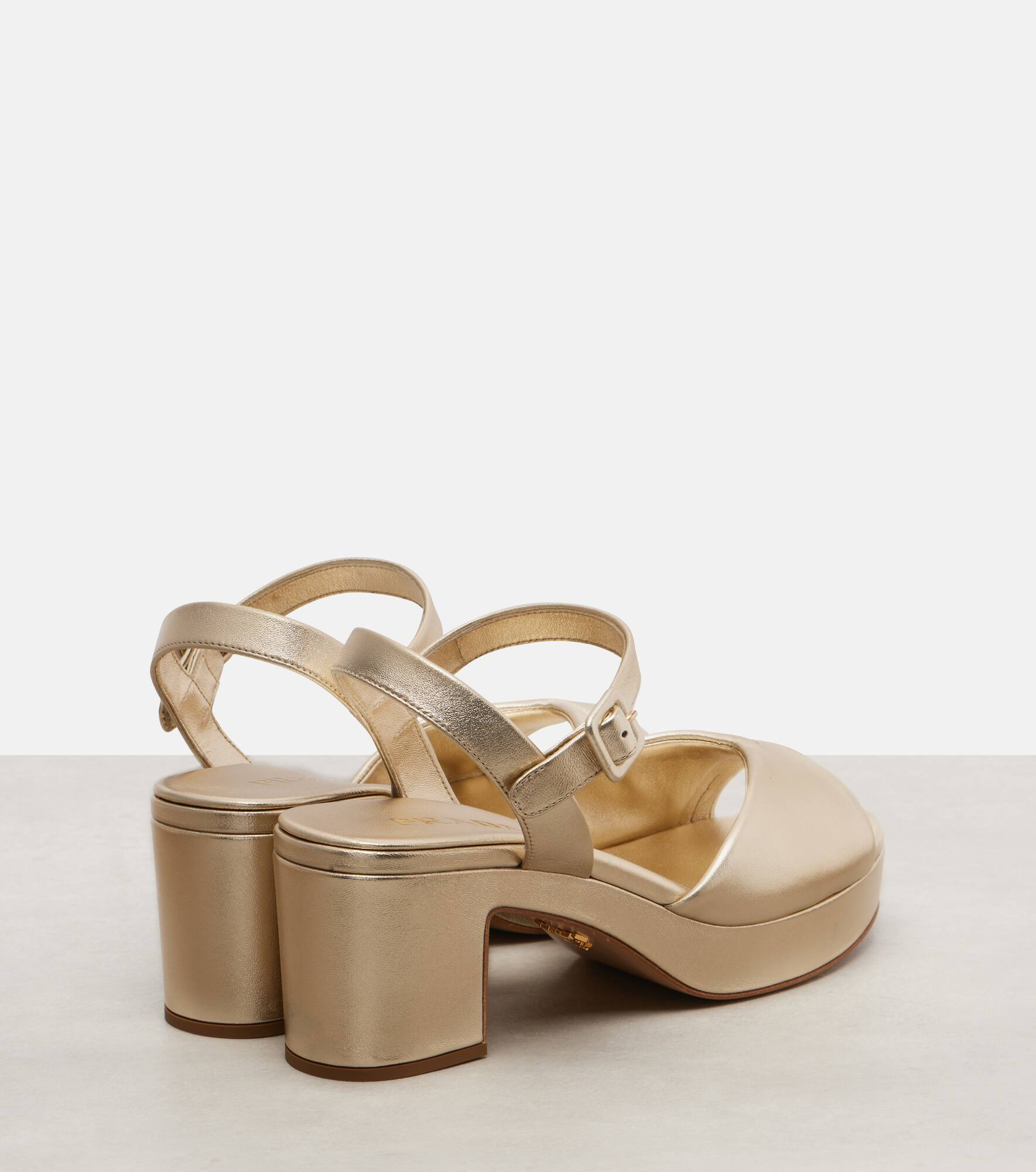 Metallic leather platform sandals - 2