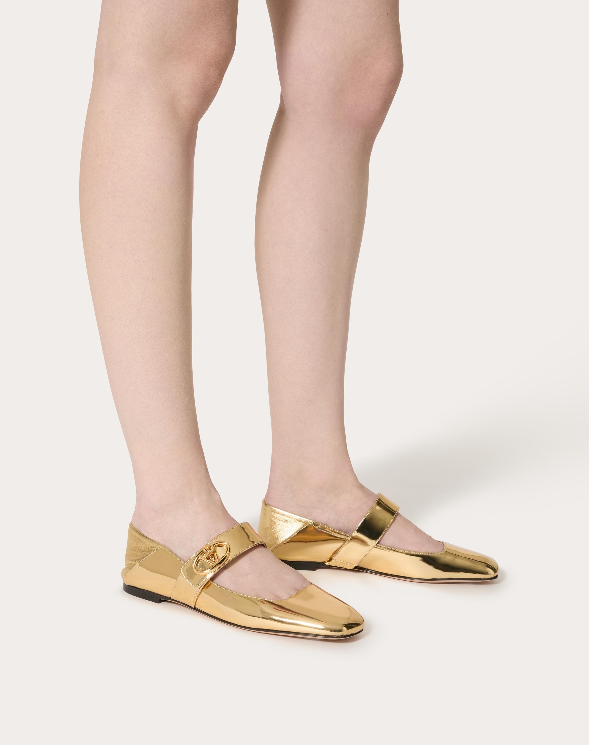 MARY-JANE VLOGO LOCKER BALLERINA IN MIRRORED CALFSKIN - 5