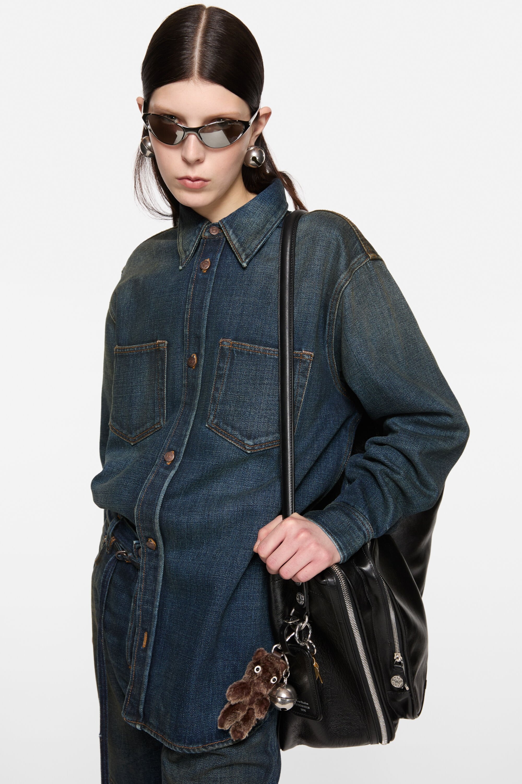 Denim button-up shirt - Dark Blue - 4