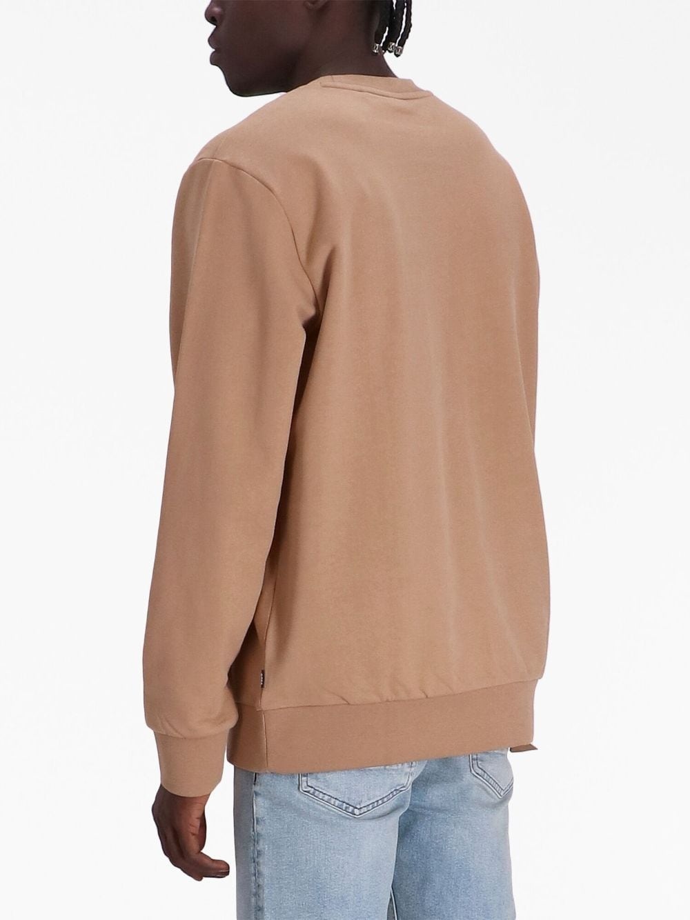 flocked-logo cotton sweatshirt - 4