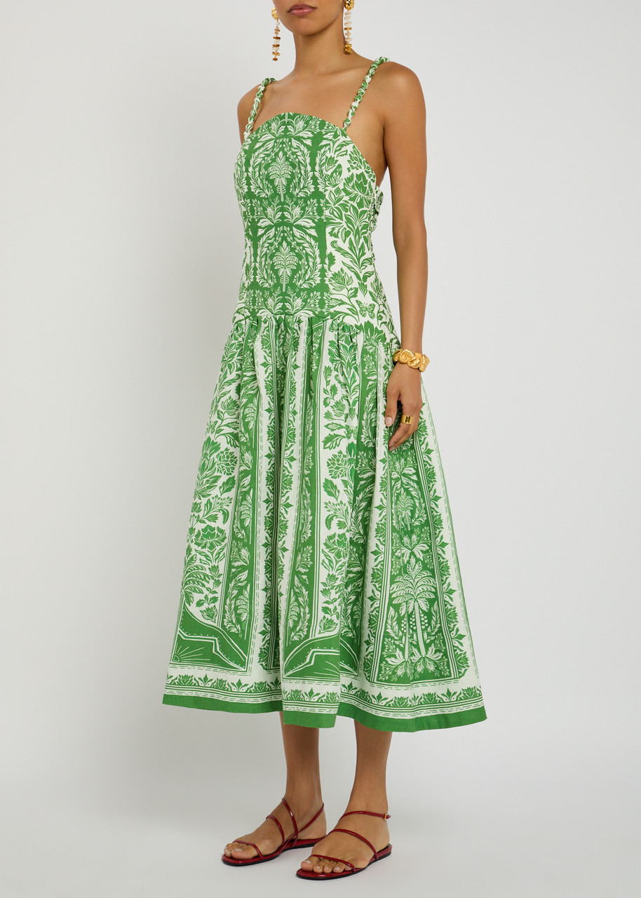 Farm Rio Tapestry Printed Linen Midi Dress - 2