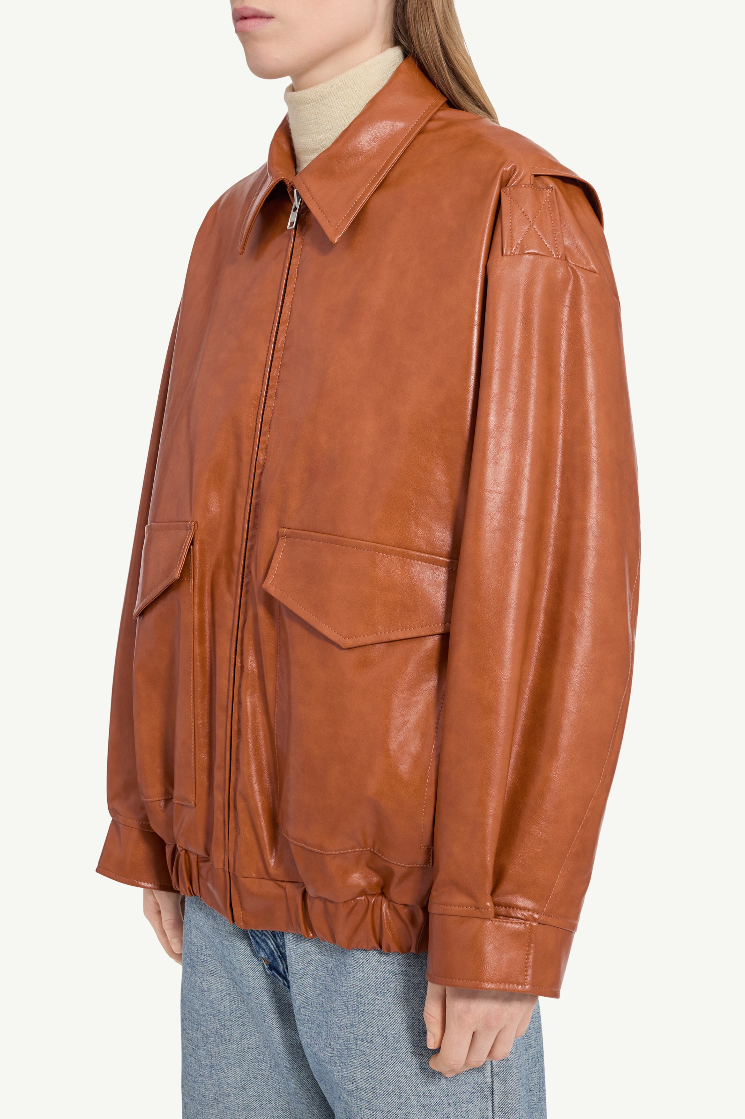 Faux leather jacket - 5