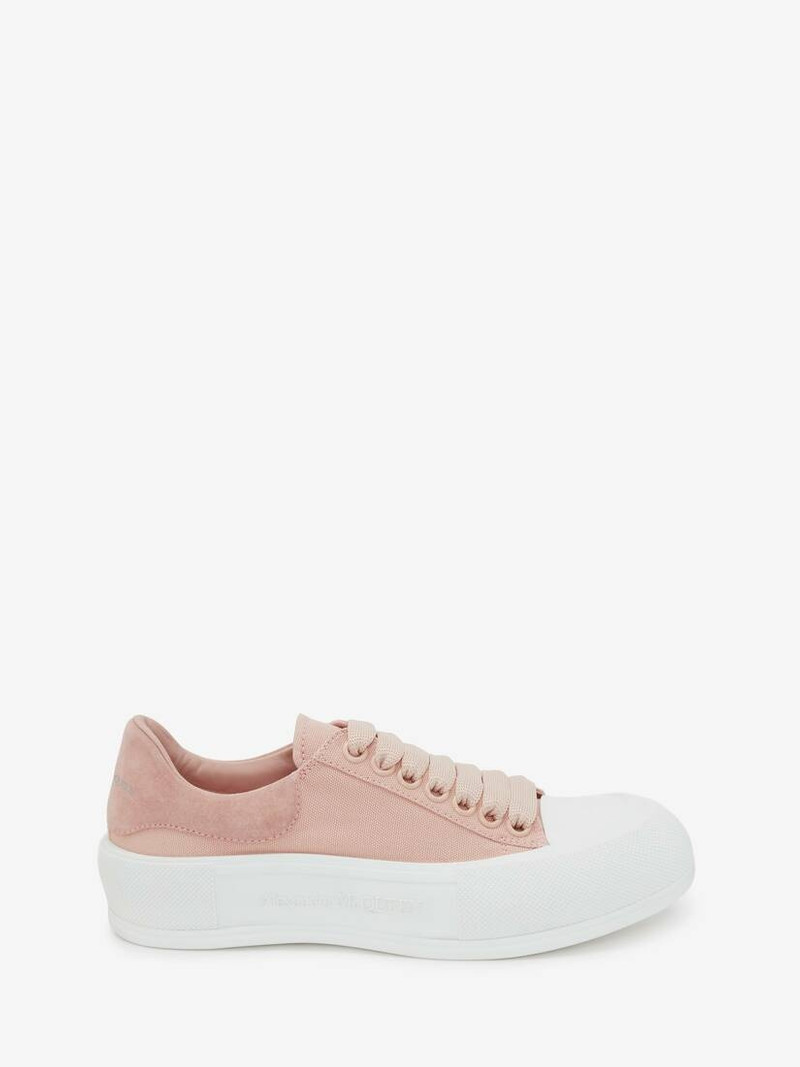Deck Lace Up Plimsoll in Magnolia - 1