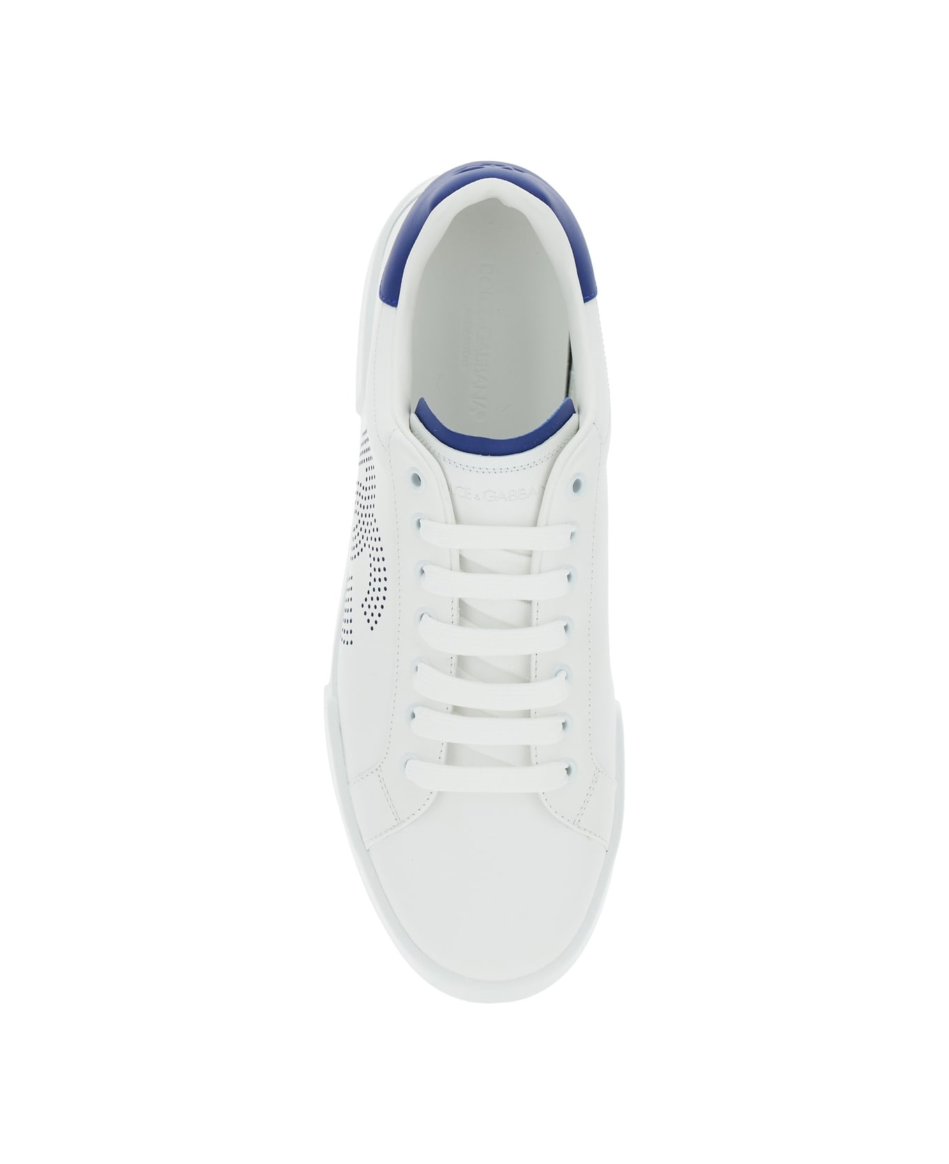 'portofino Light' White Sneakers With Perforated Logo On The Side And Logo Patch On The Tongue In Le - 4