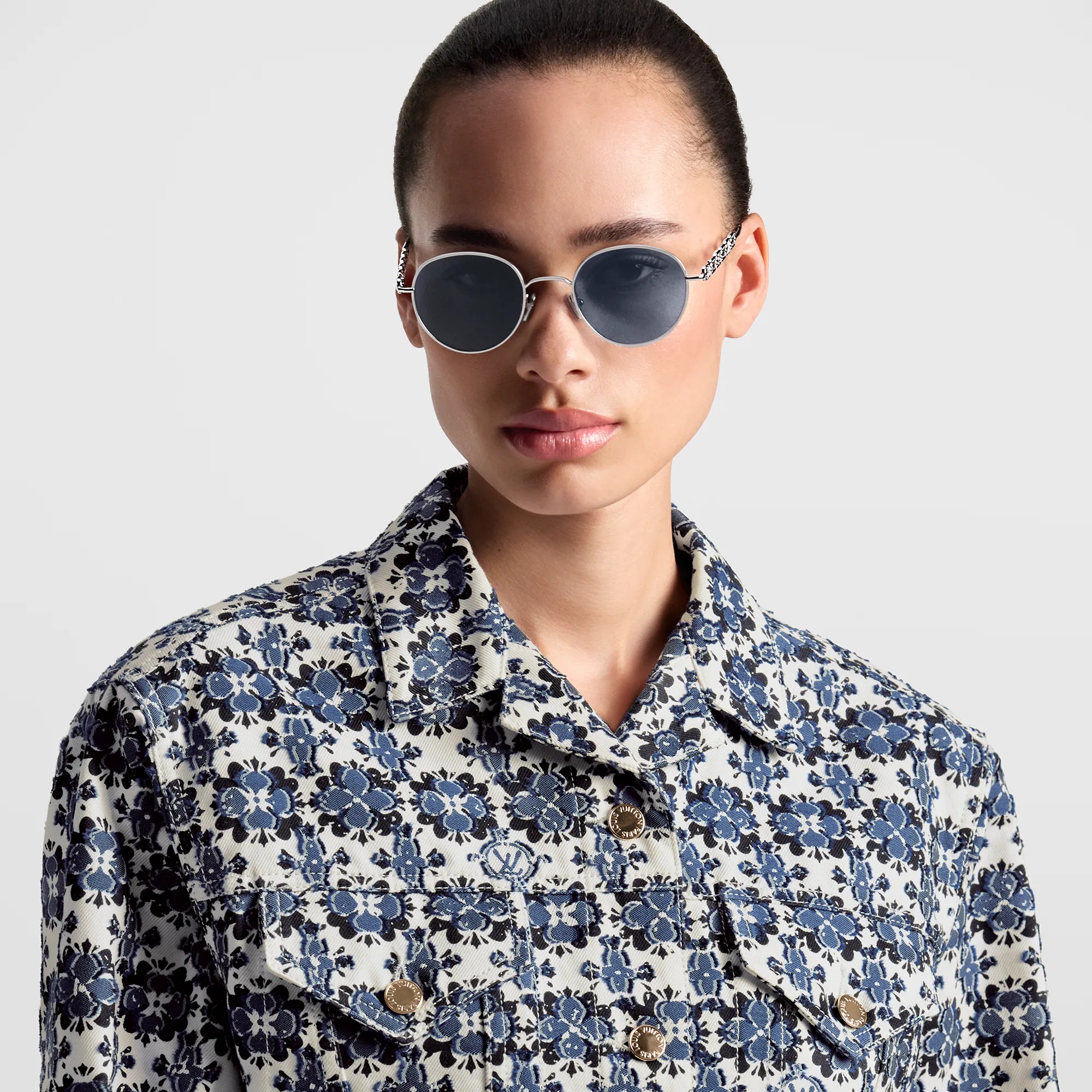 Monogram Flower Mosaic Denim Jacket - 2