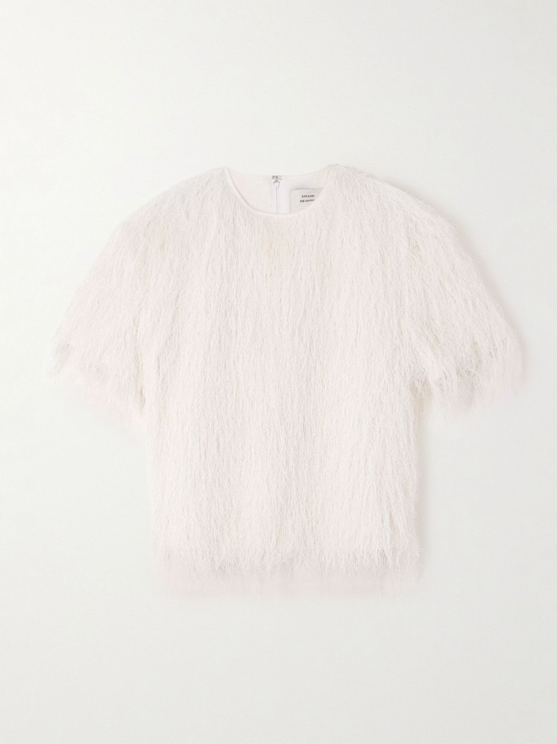 Zaro fringed jersey top White 1
