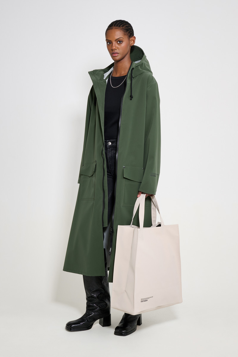 Mosebacke Long Patch Raincoat Green 1