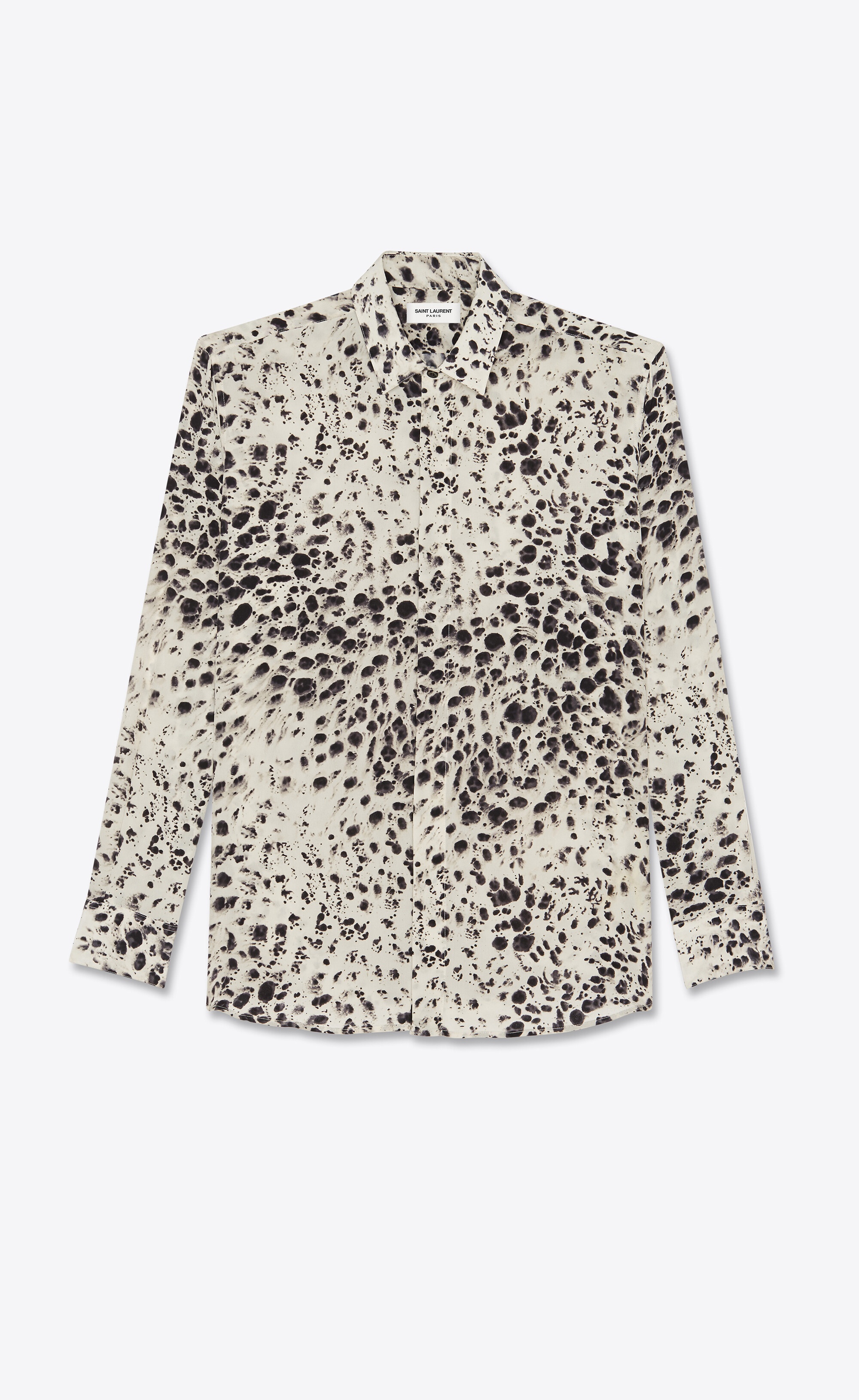 snow-leopard shirt in silk crepe de chine - 1