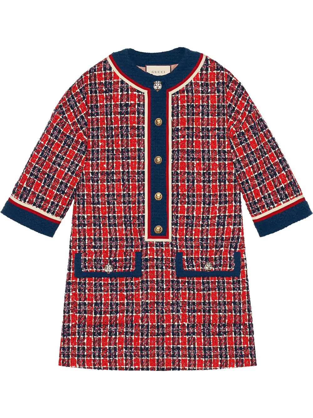 Tweed check tunic dress - 1