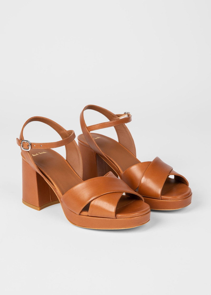 Paul Smith Tan Leather 'Poppy' Heels outlook