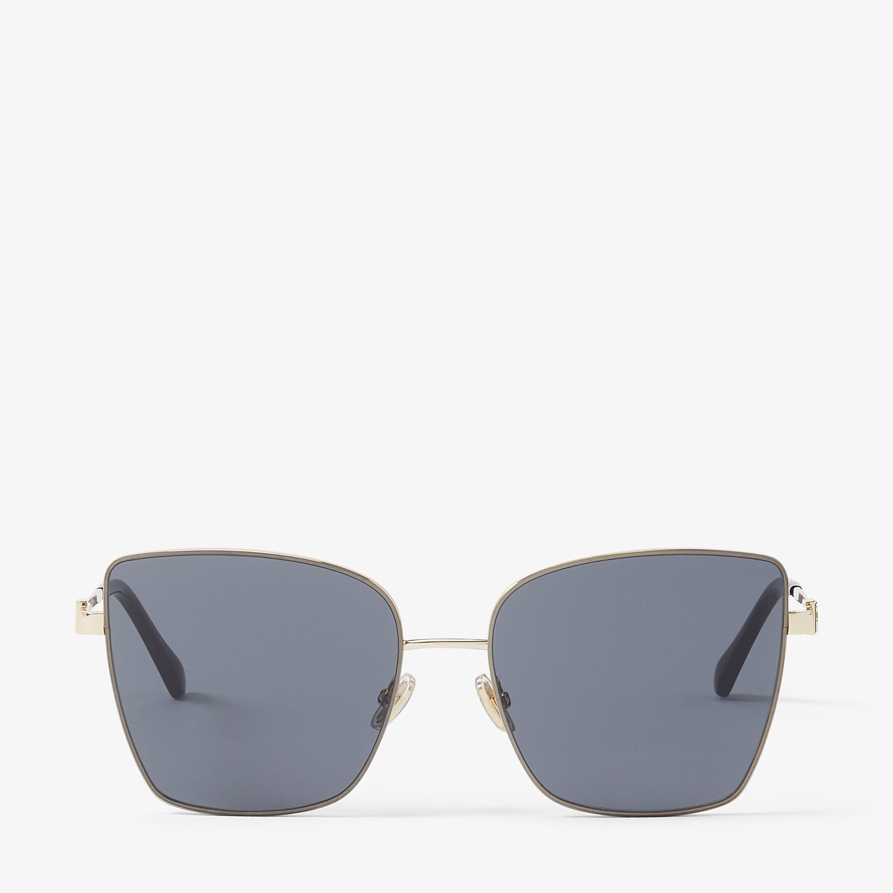 Vella/S 59
Rose Gold and Black Square Frame Sunglasses with JC Emblem - 1