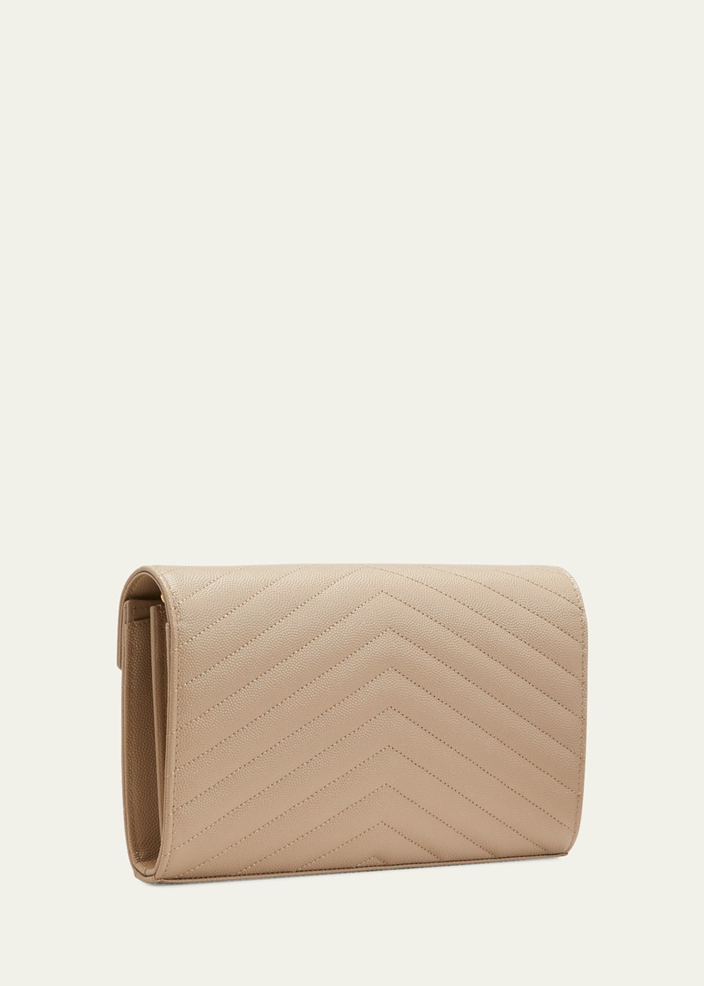 YSL Monogram Large Wallet on Chain in Grained Leather - 3