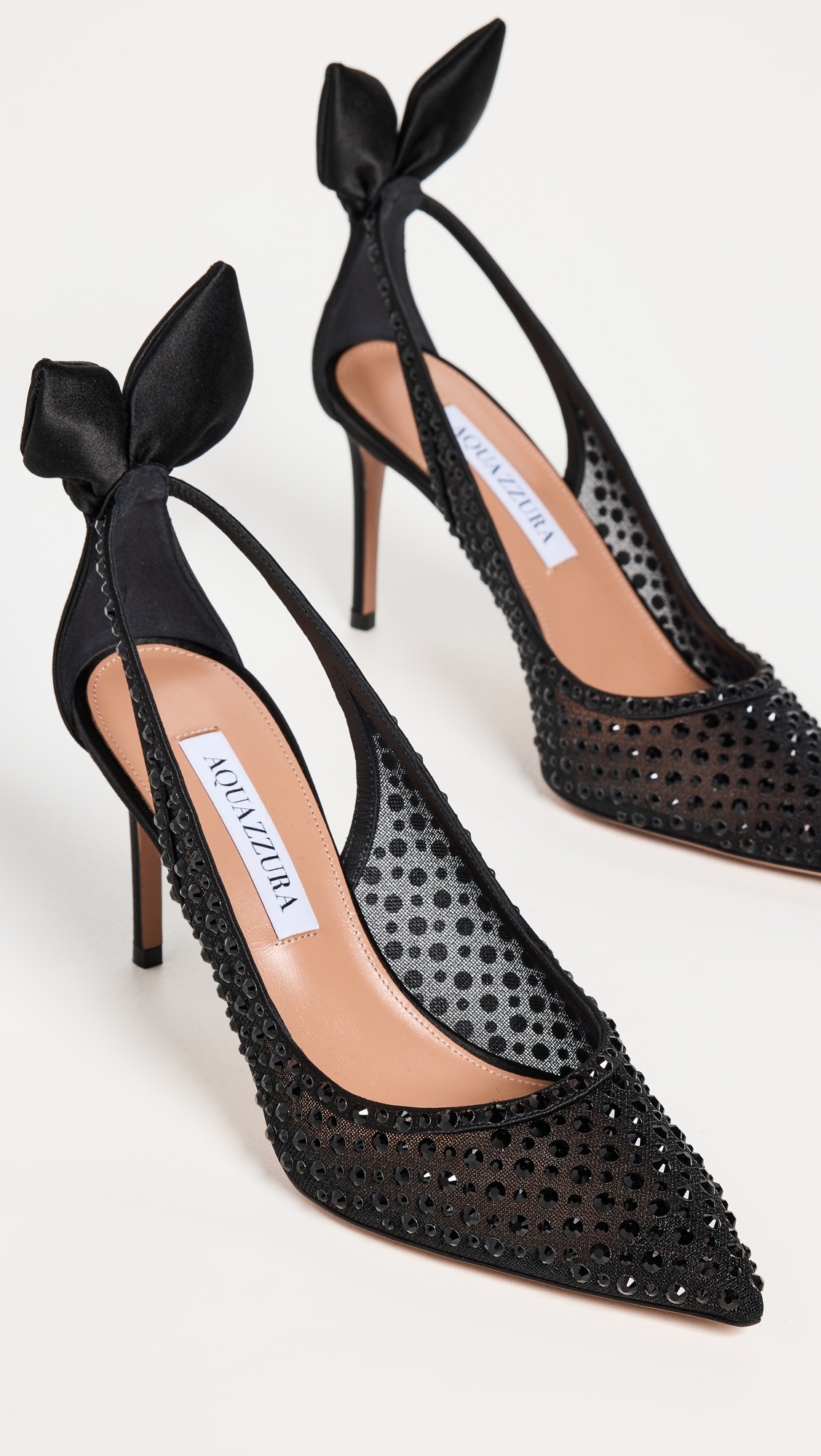 Bow Tie Crystal Tulle Pumps 85mm - 4