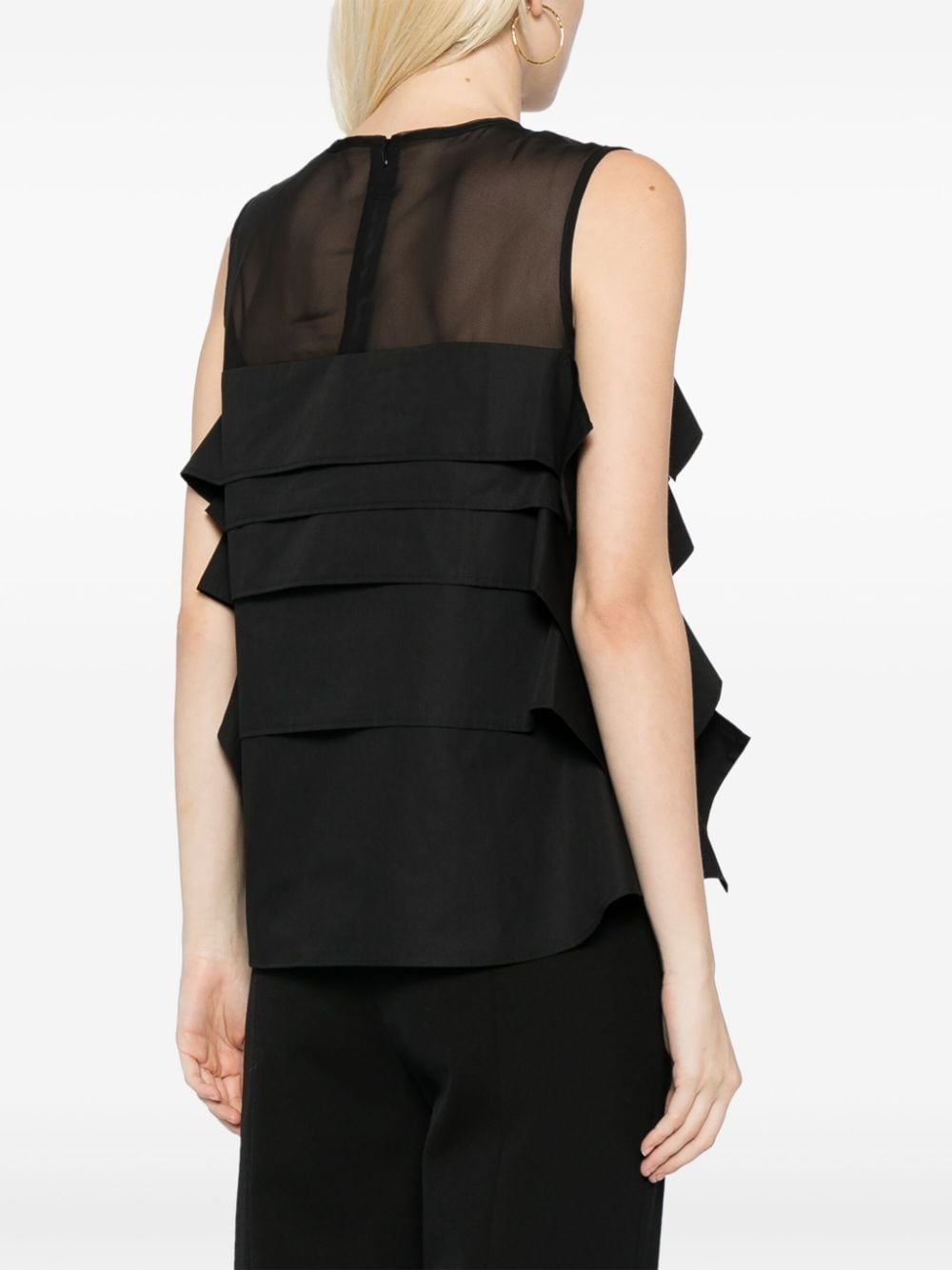 ruffled sleeveless blouse - 8