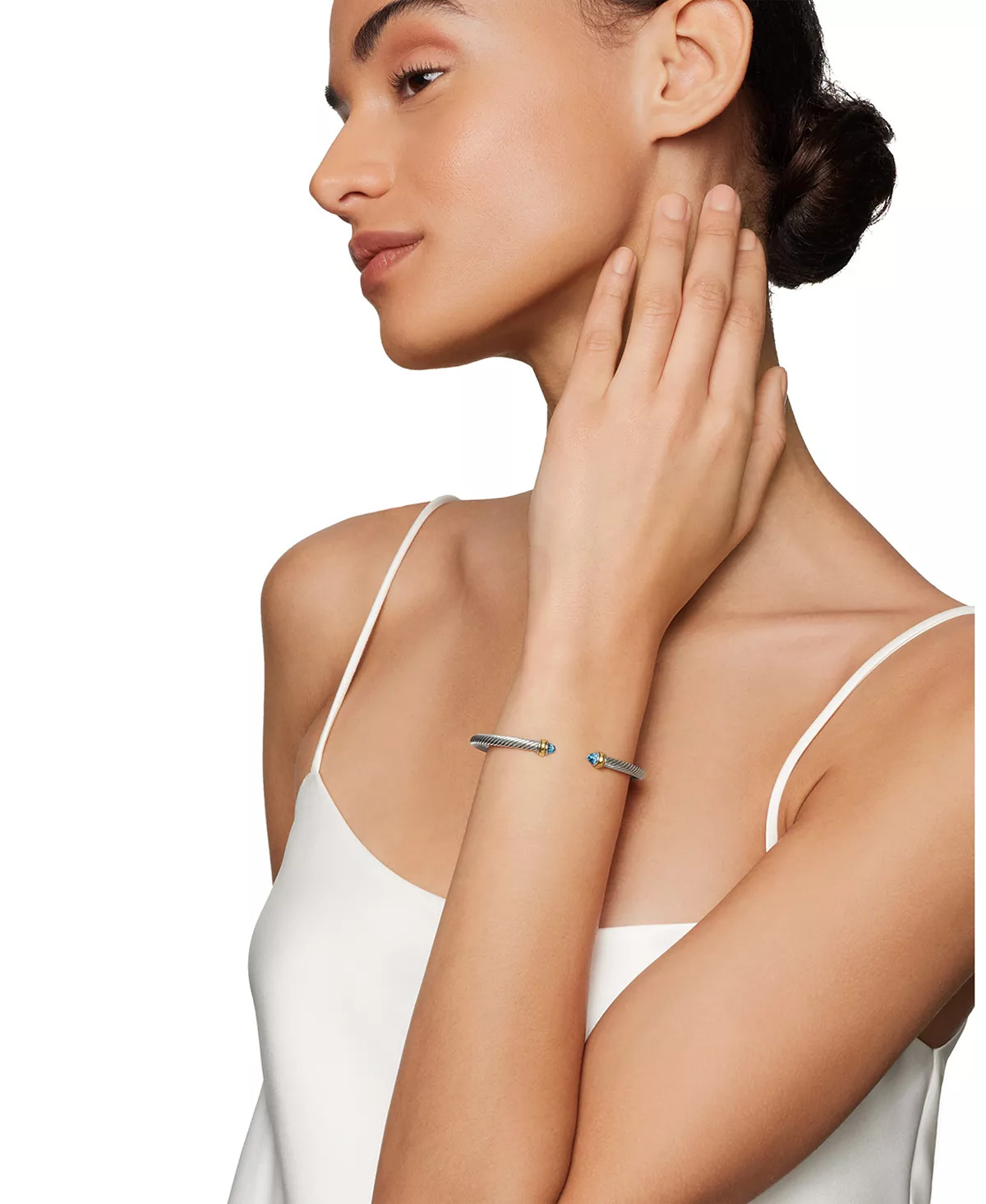Cable Classic Bracelet with Gemstones or Sterling Silver - 2