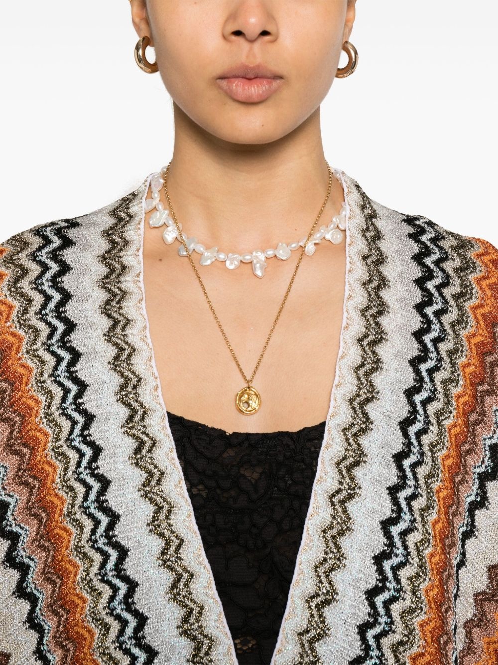 zigzag-pattern cape - 5
