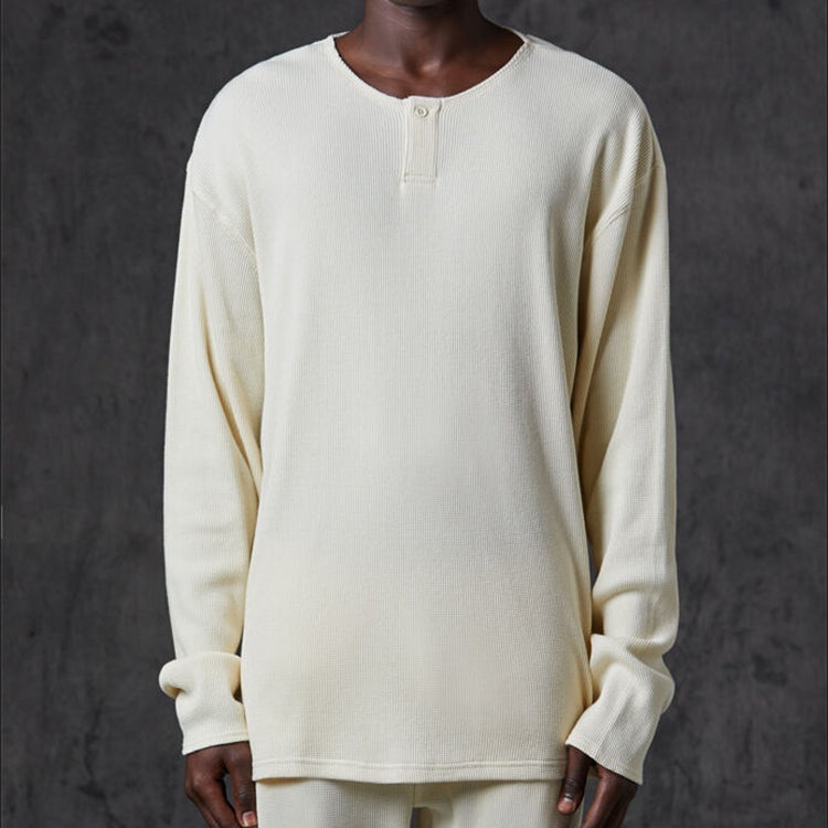 Fear of God Essentials FW20 Thermal Long Sleeve Henley Tee 'Cream' FOG-FW20-170 - 4