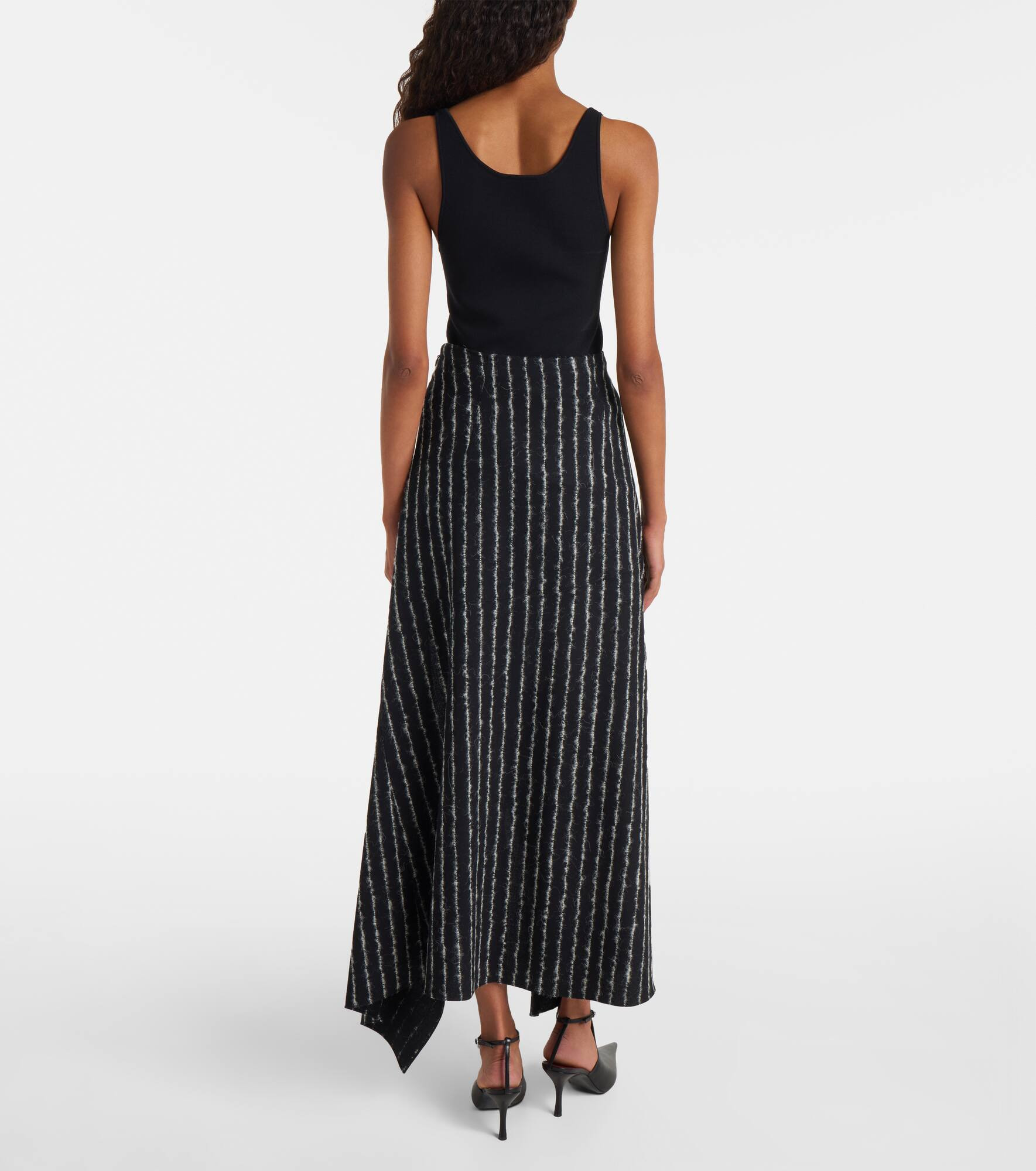 Striped asymmetric maxi skirt - 3