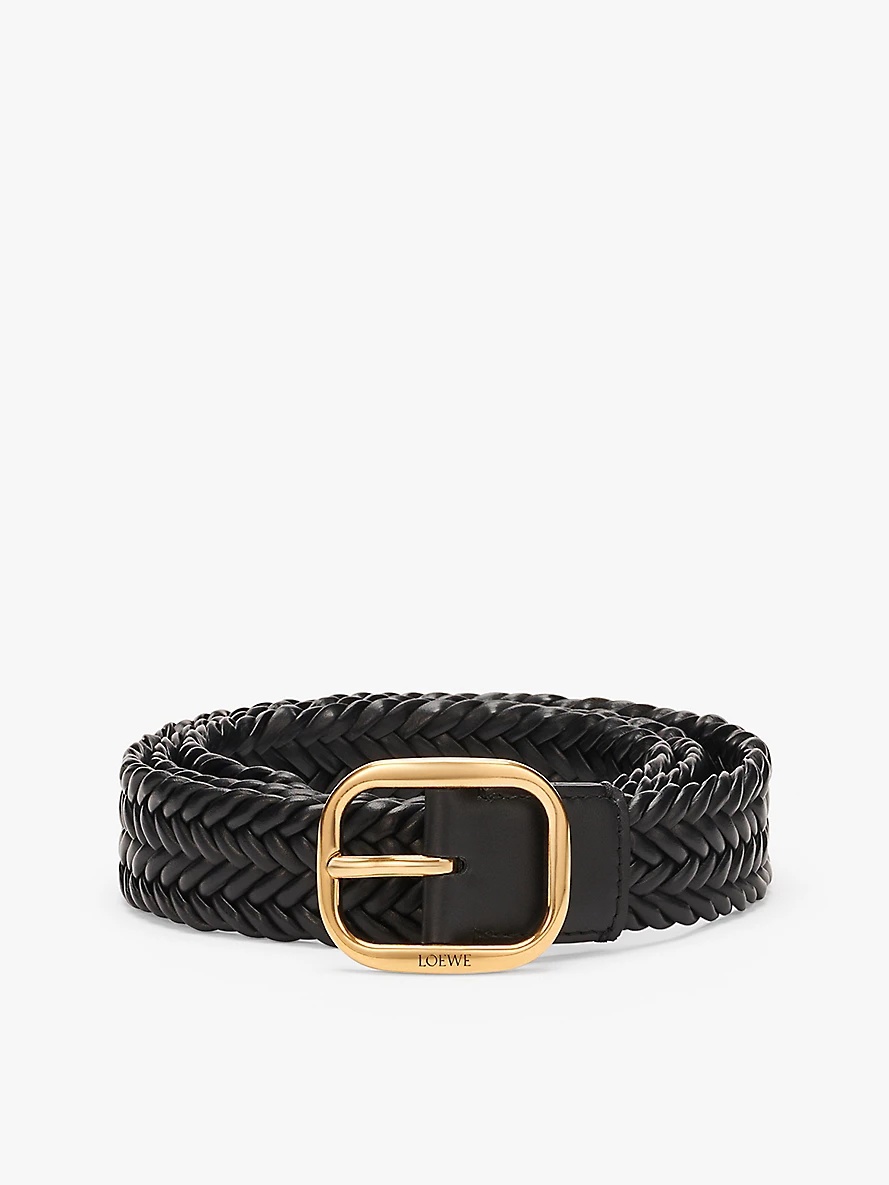 Rounded woven leather belt - 1