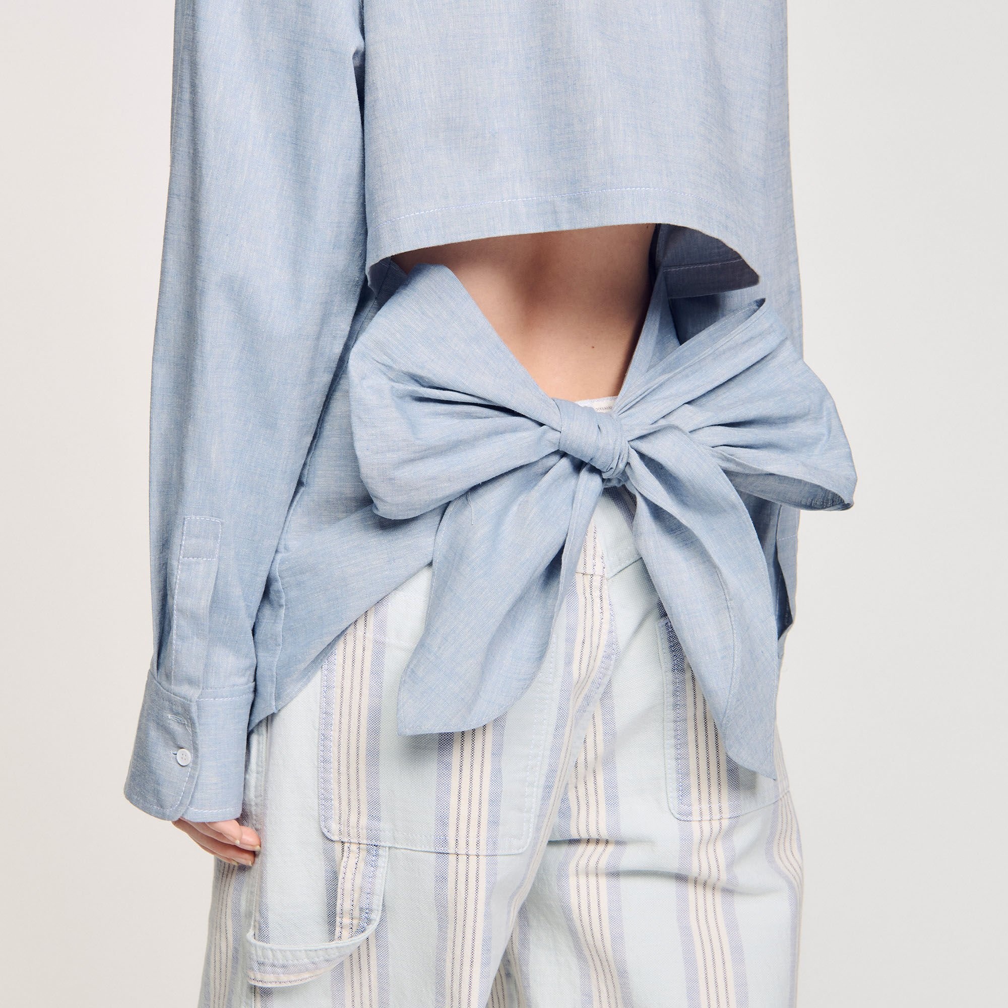 LONG TIE-BACK SHIRT - 3