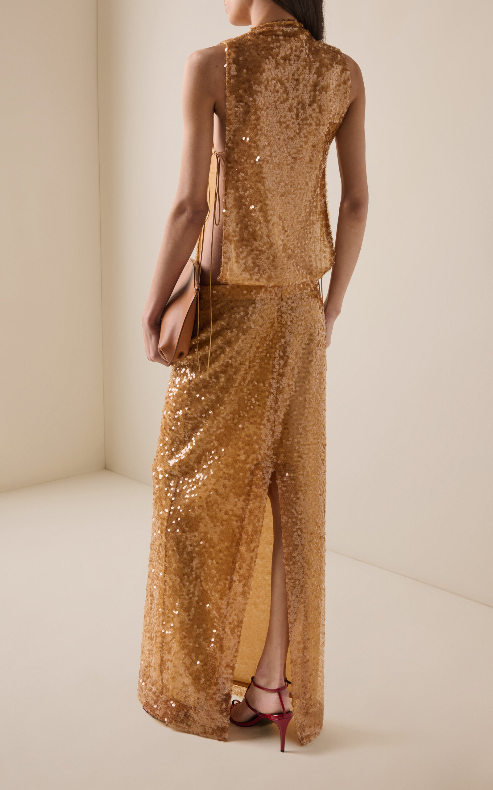 Lluminate Sequined Gown yellow - 4