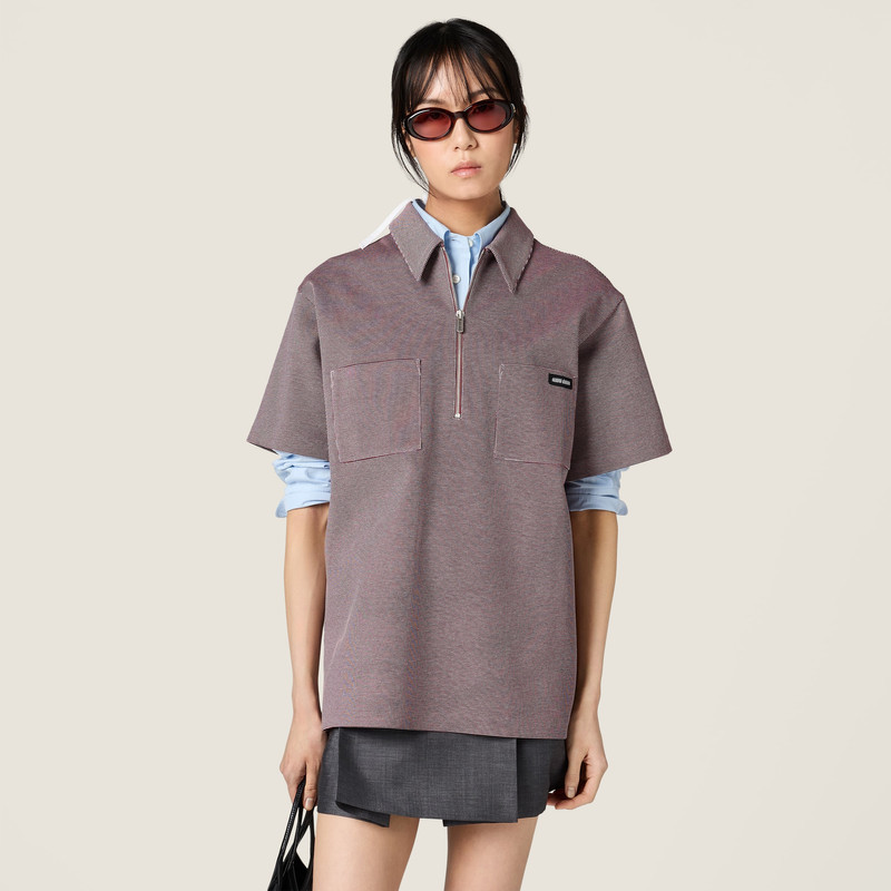 Bonded jacquard jersey polo shirt 5