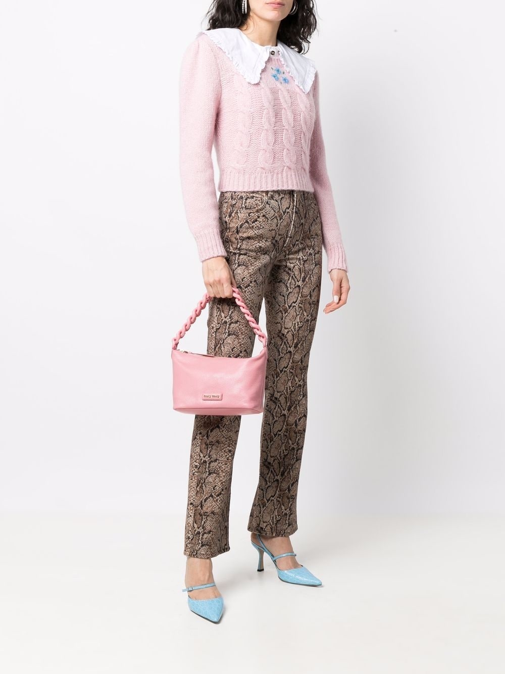 logo-patch leather shoulder bag - 2
