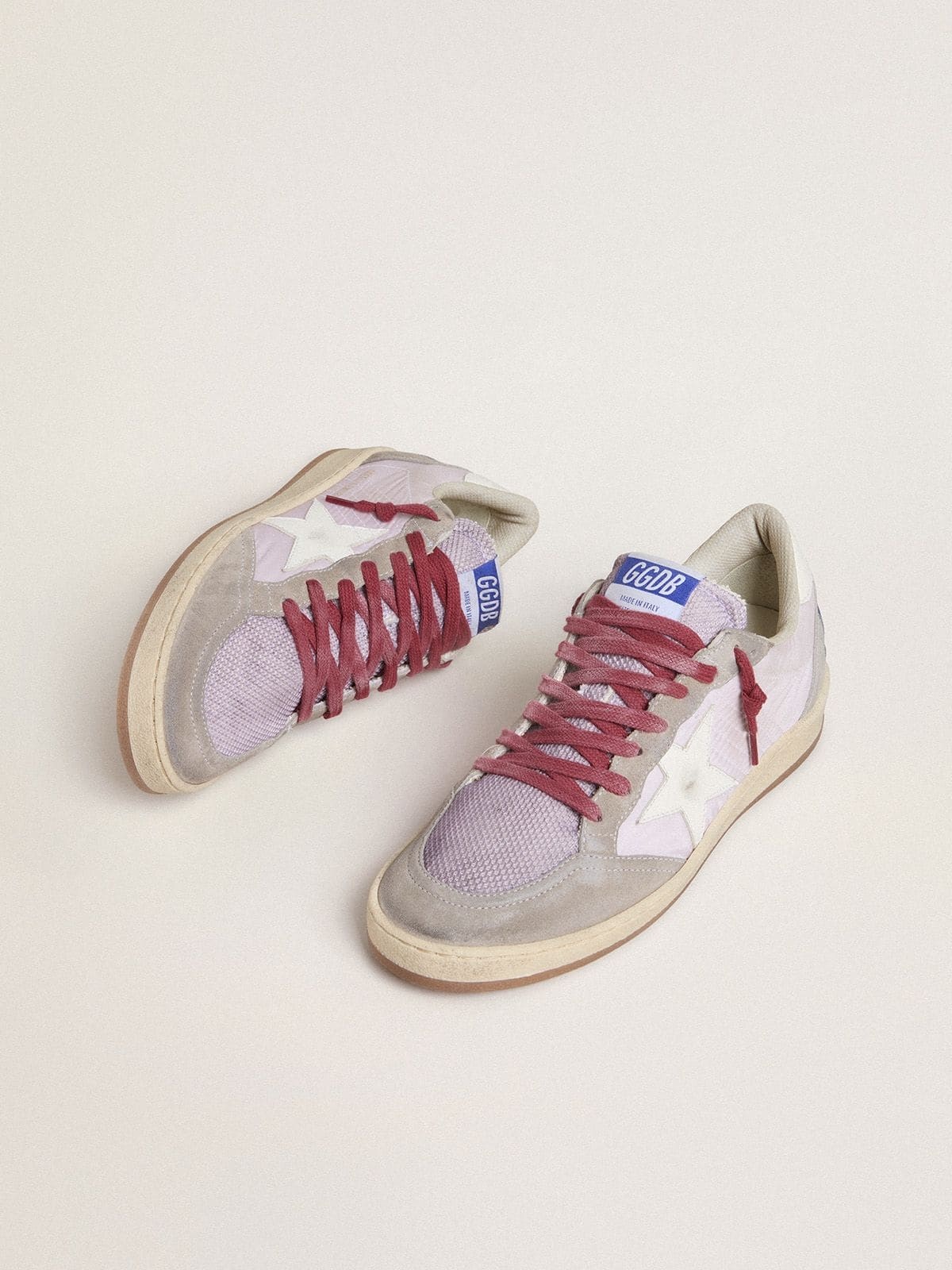 Women's Ball Star LTD in lilac nylon with white leather star and suede inserts - 2