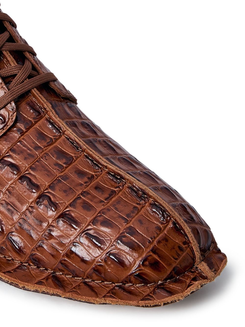 x Clarks croc-embossed derby shoes - 4
