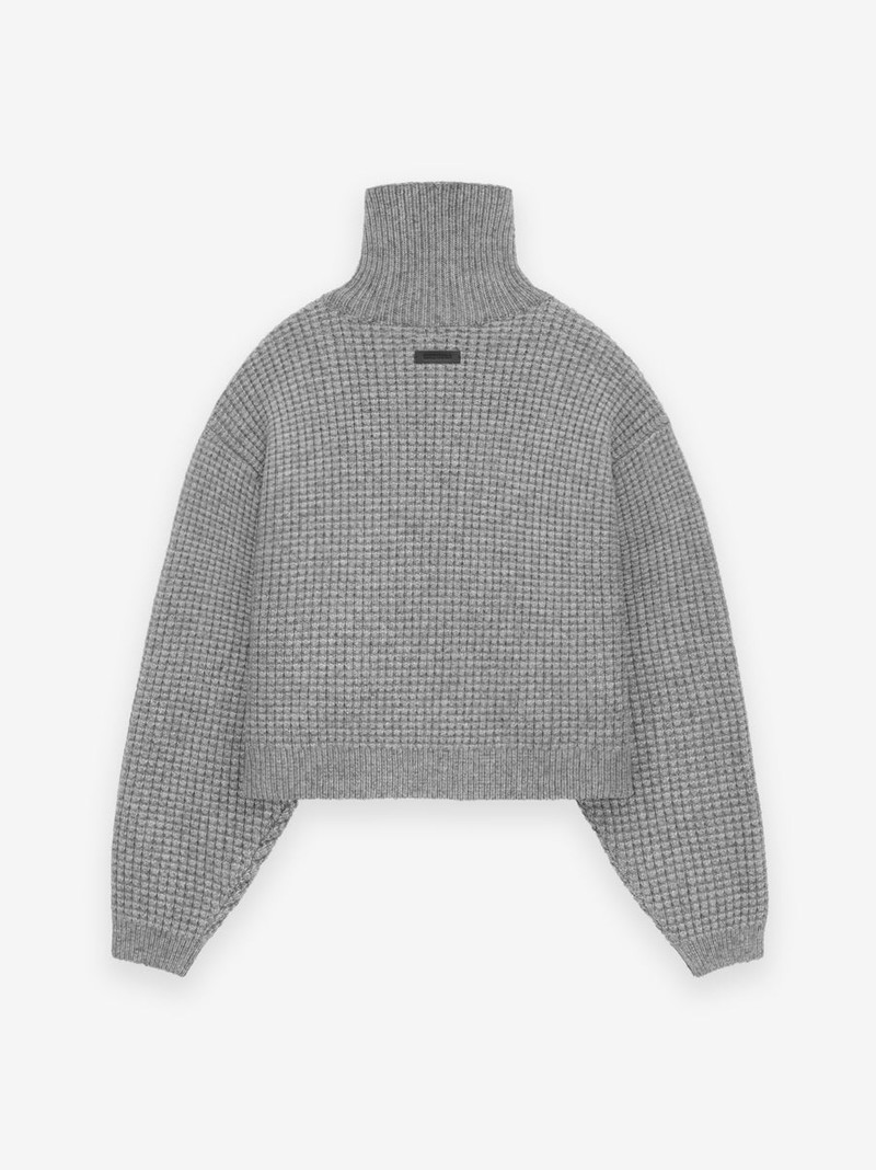 ESSENTIALS Womens Waffle Turtleneck outlook