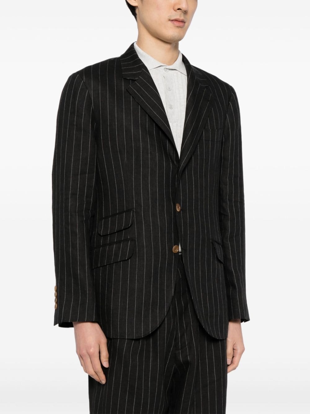 pinstripe virgin wool blazer - 3