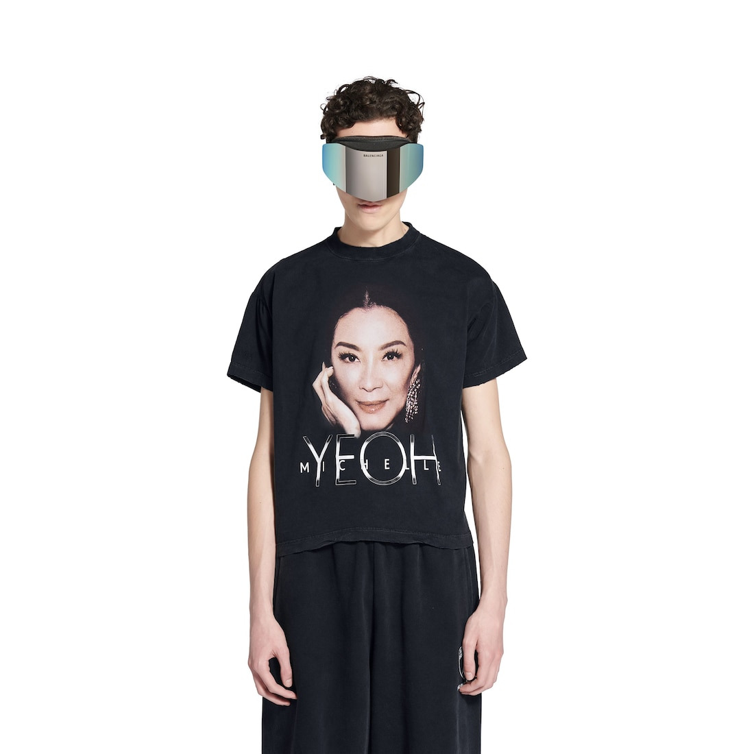 Michelle Boxy T-shirt in Black Faded - 6