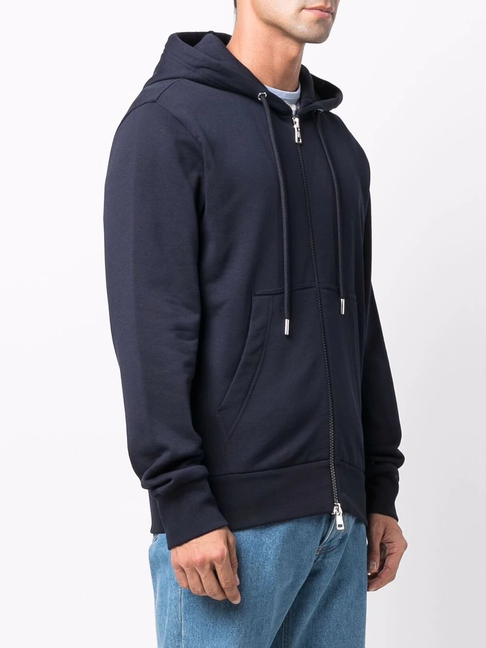 drawstring zipped hoodie - 3