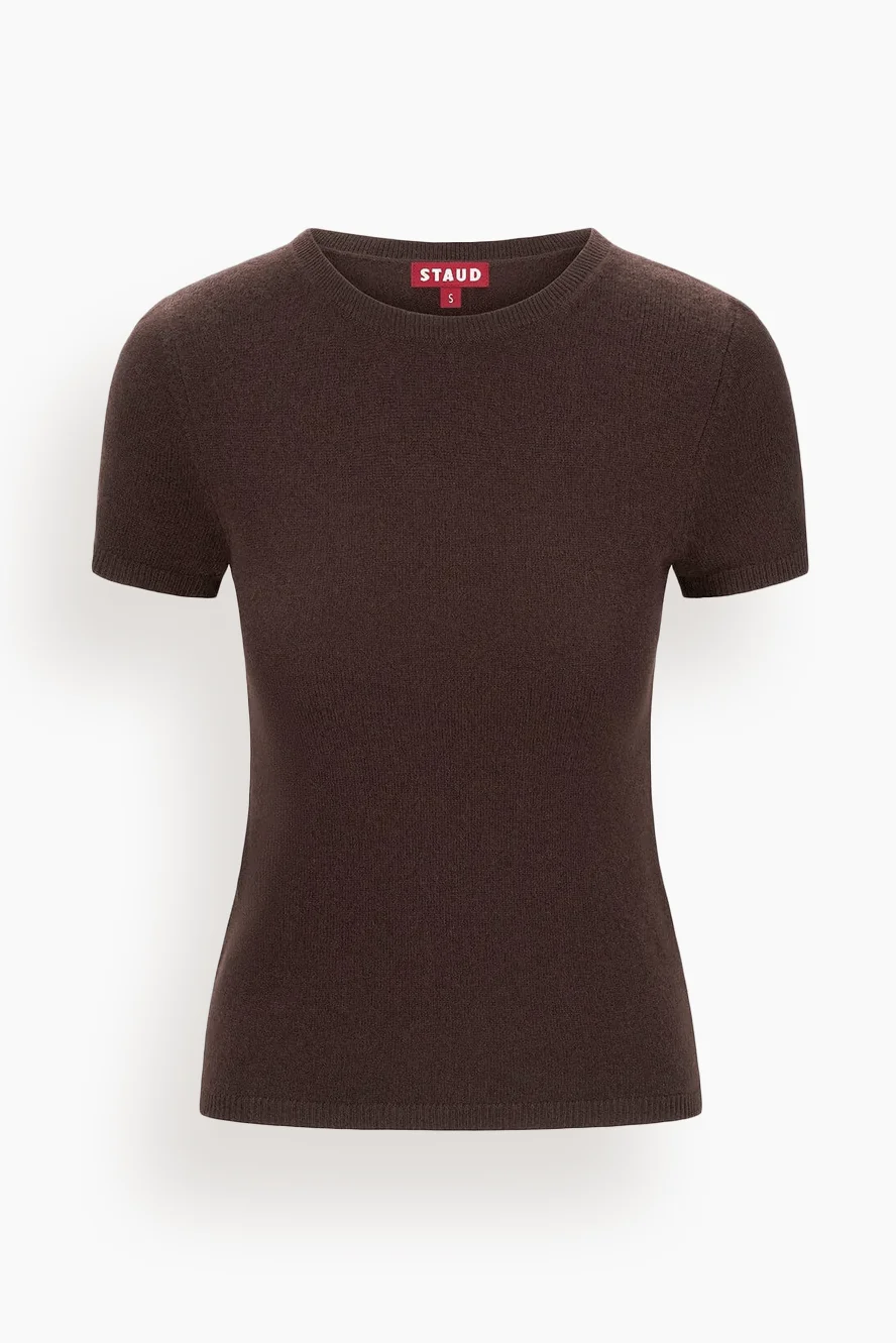 Easy Cashmere Tee in Dark Chocolate - 1